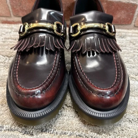 Dr martens Adrian snaffle leather cherry red loafers women Sz 7 - Picture 13 of 14